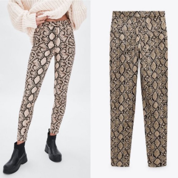 Zara Pants - Zara snakeskin pants size 10